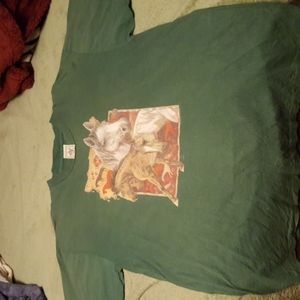 Women's tee shirt xl green with horses